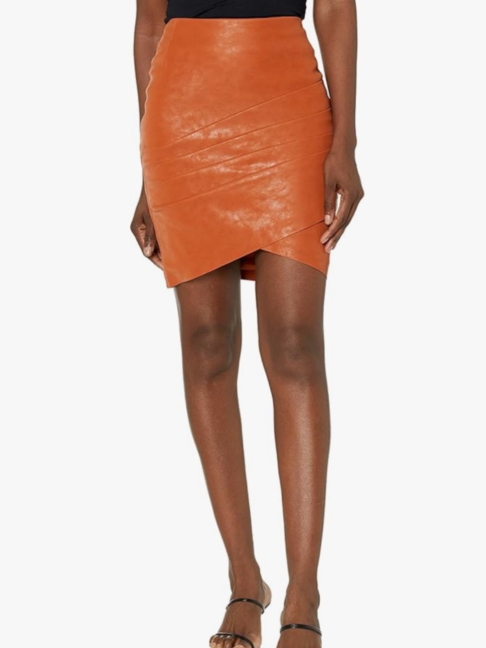 Guess Rosalba Faux Leather Mini Skirt in “Ginger Spice”- Size Small